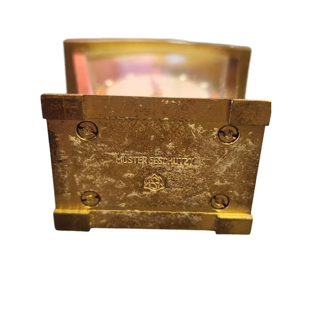 Rare German Made Travel Shock Proof Alarm Carriage Clock By Muster Geschutzt